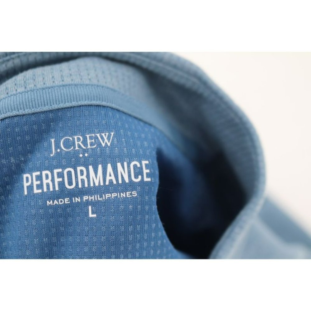 J. CREW pullover Mens L Performance 1/4 Zip Waffle Knit Lightweight Blue stretch - Picture 7 of 11